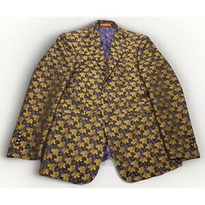 NWOT Tallia Men Golden Floral Jacquard Blazer Sport Coat Suit Jacket Size 38R
